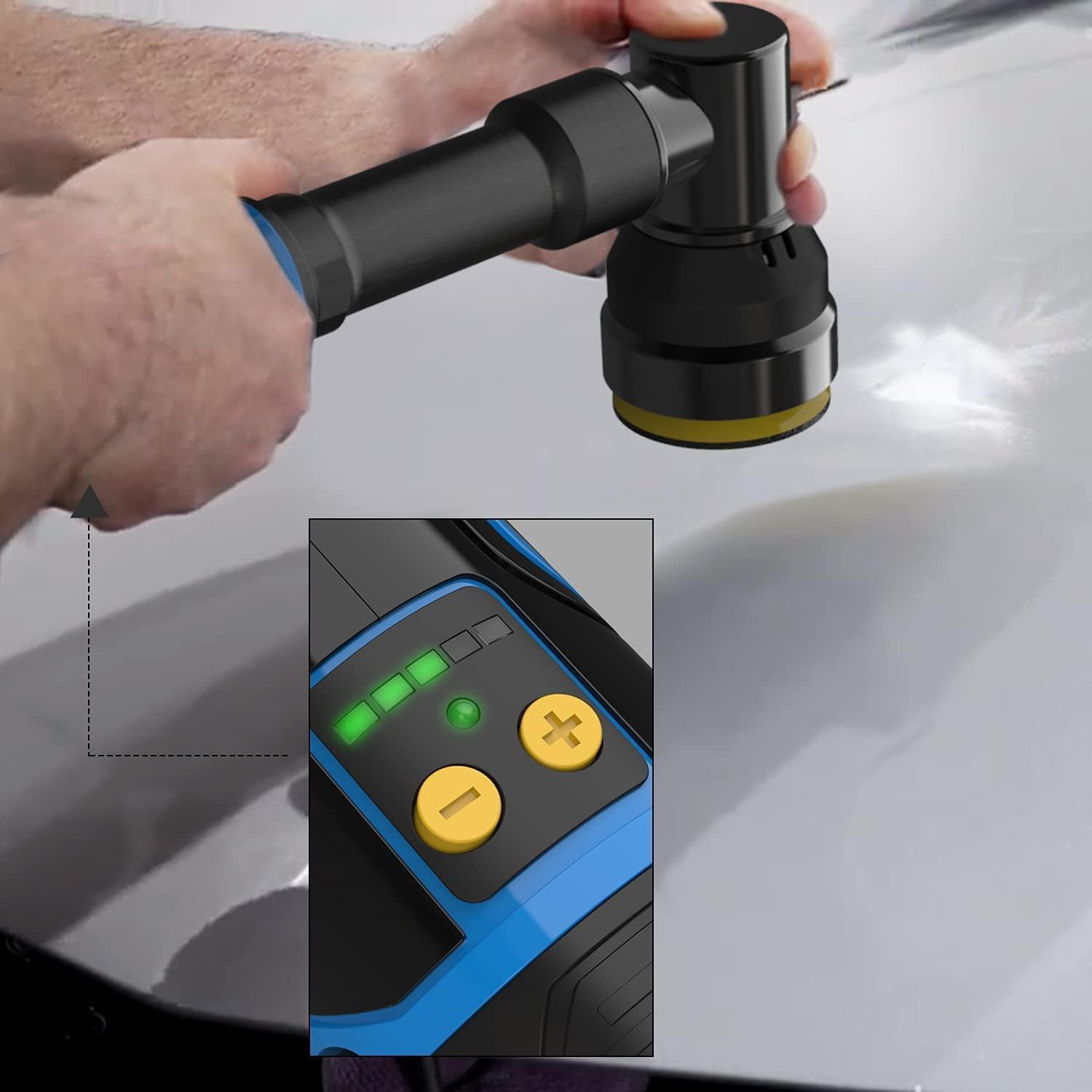 Mini Cordless Polisher, 5 Variable Speed 2500-6000RPM, 2 Batteries and 1 Battery Charger M178267