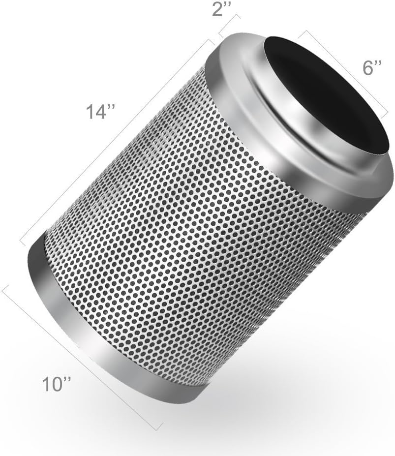 6 Inch 350 CFM Inline Carbon Filter with Fan Speed Controller and Temperature Humidity Monitor I9445