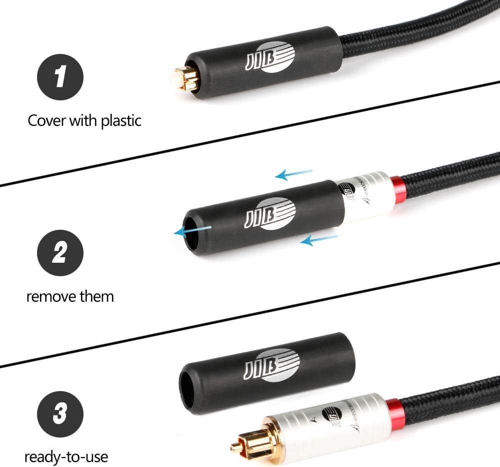 HiFi Fiber Optical Audio Cable, Toslink Cable Male to Male, 6ft/2M N671