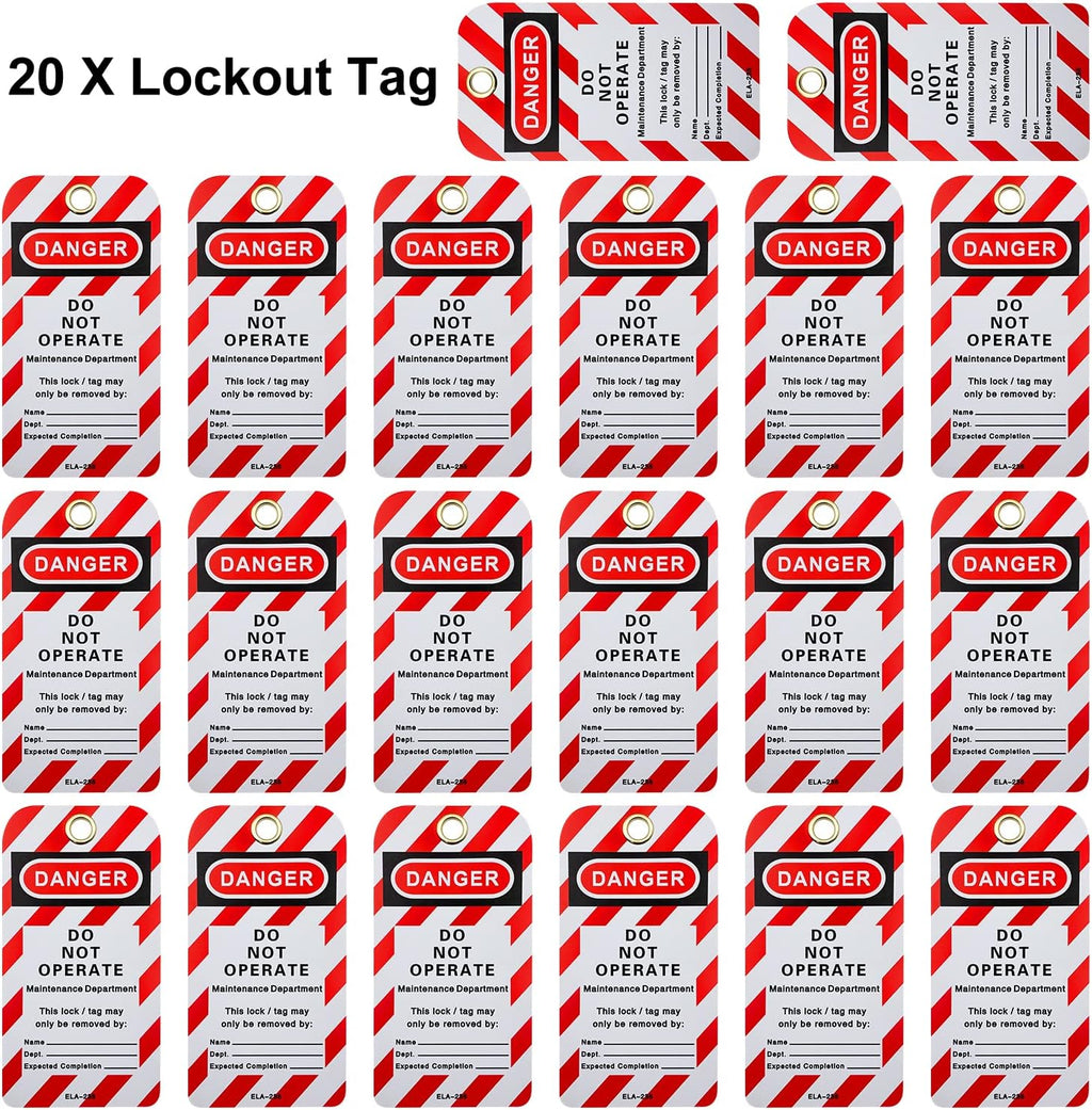 Circuit Breaker Lockout Device Lockout Tagout Kit 20 PCS Universal Electrical Loto Station Set Pack of 2 I76206