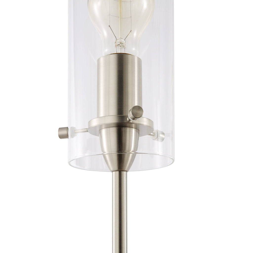 Satin Nickel 5-Light Chandelier Pendant with Clear Glass Shades G9973
