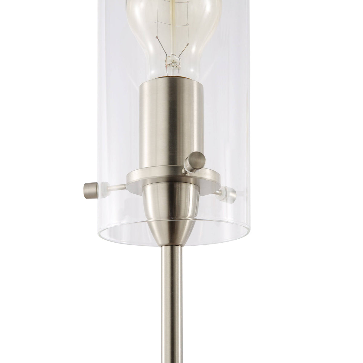 Satin Nickel 5-Light Chandelier Pendant with Clear Glass Shades G9973