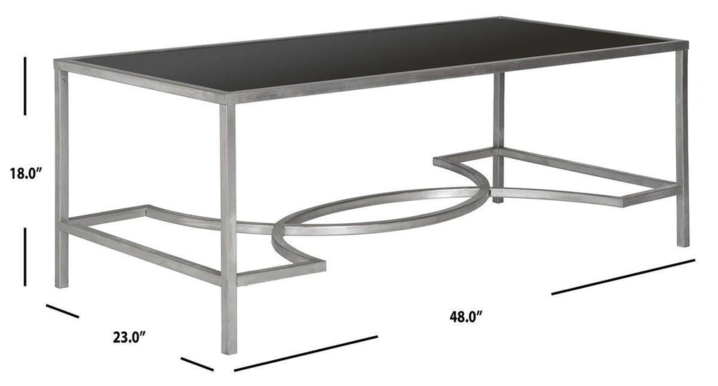 Silver/Black Glass Coffee Table E1705