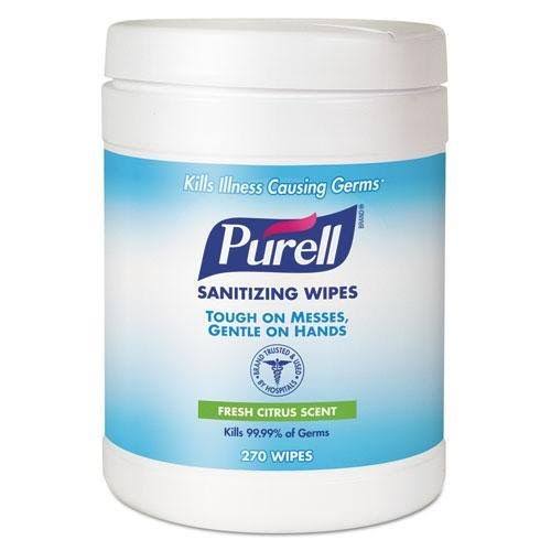 Sanitizing Wipes, 6 x 6 3/4, White, 270/canister D4413