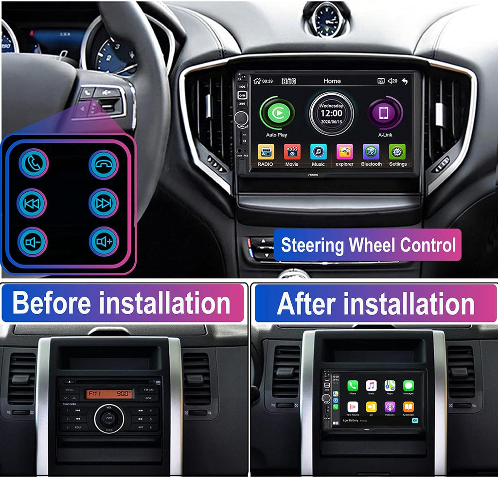 7-Inch Double Din Car Stereo Receiver with Touchscreen X2323