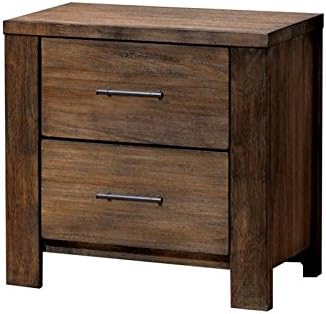 Antique Oak Solid Wood 2-Drawer Nightstand E59257
