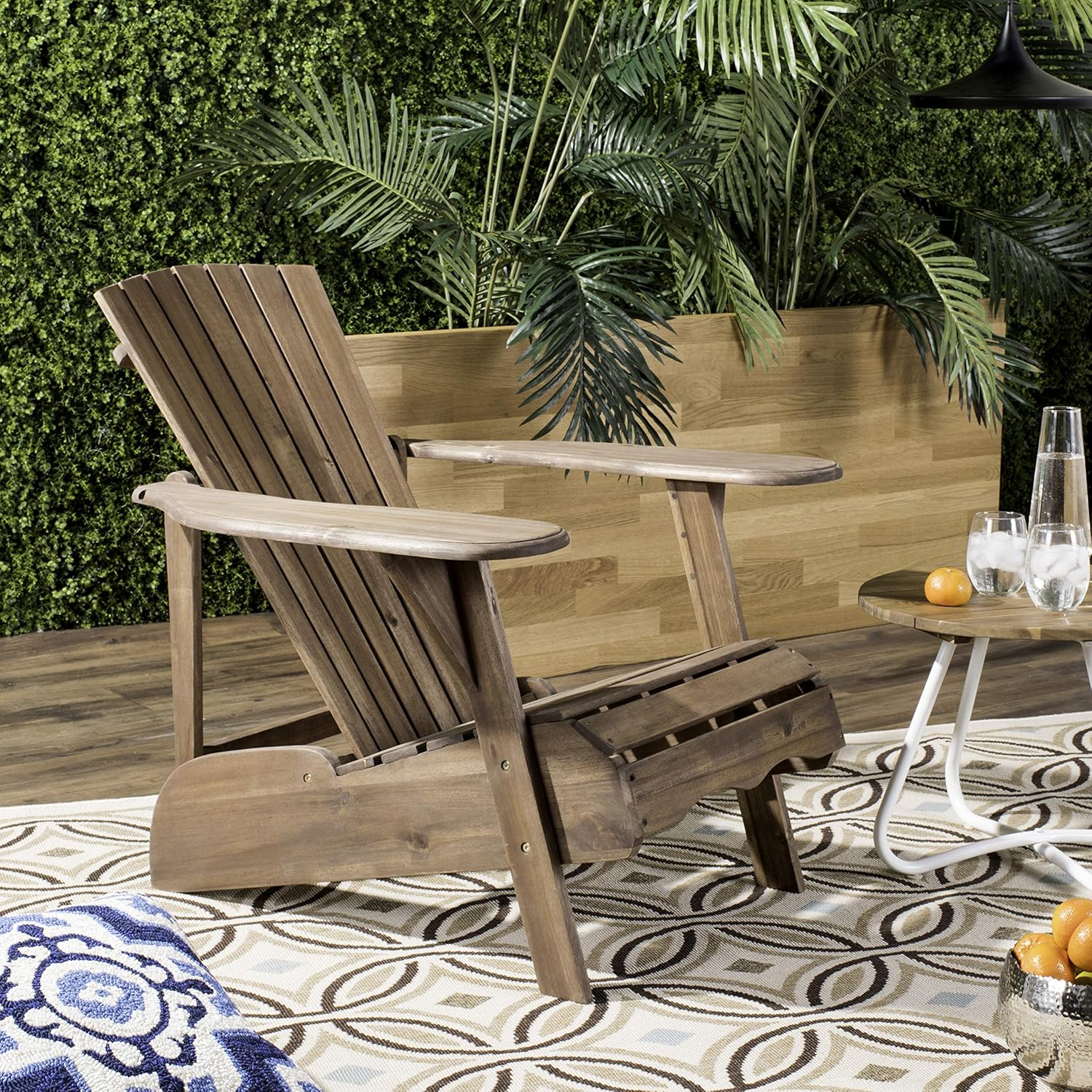 White Acacia Wood Adirondack Chair D3757