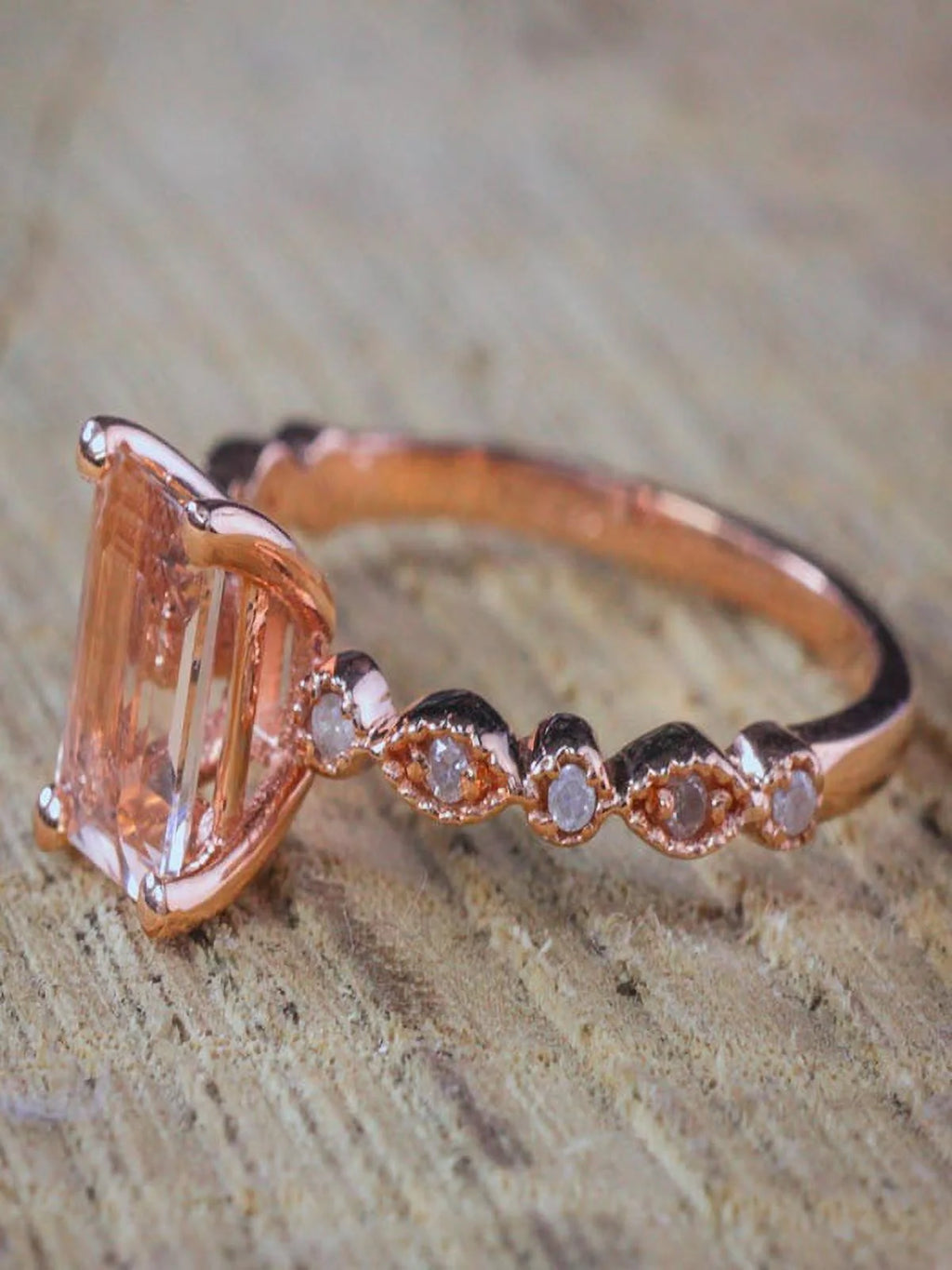1.25 Carat Peach Pink Morganite and Diamond Engagement Ring in 10k Rose Gold C370187