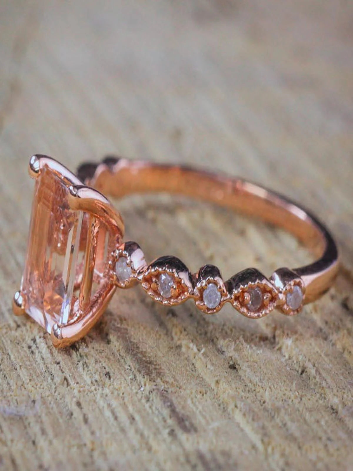1.25 Carat Peach Pink Morganite and Diamond Engagement Ring in 10k Rose Gold C370187