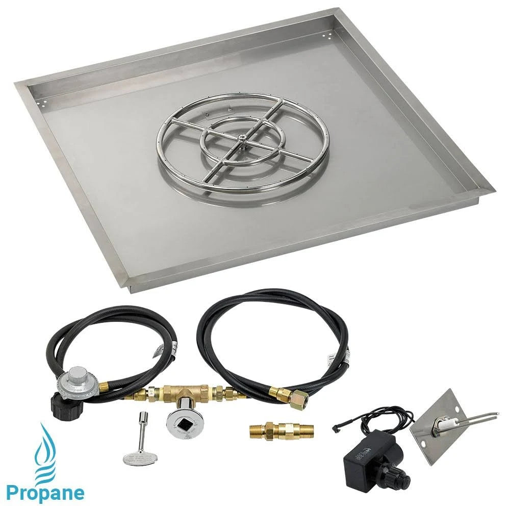 36x22 Square Drop-In Pan with Spark Ignition Kit Propane Fire Pit Ring K551298