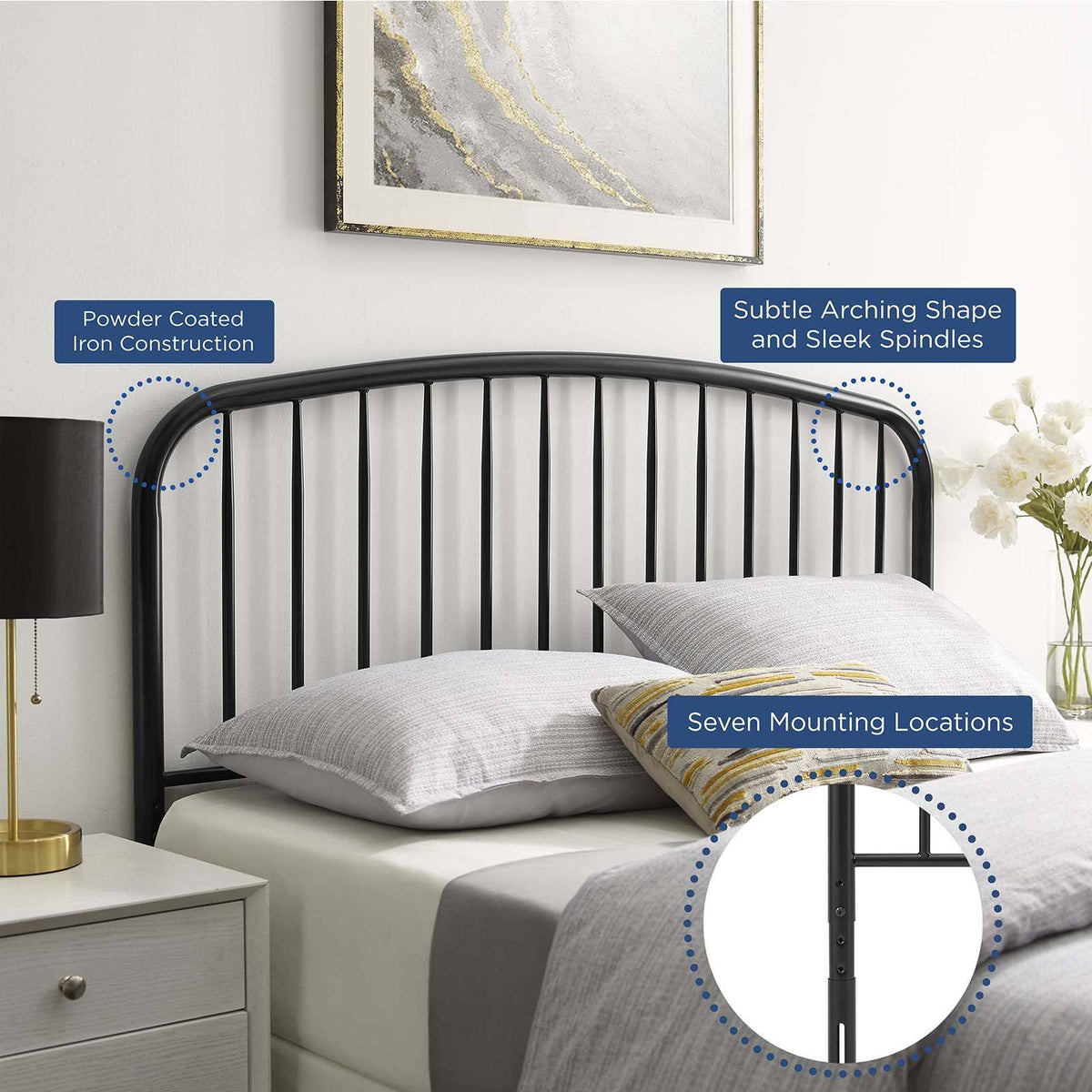 Queen Metal Headboard P1651