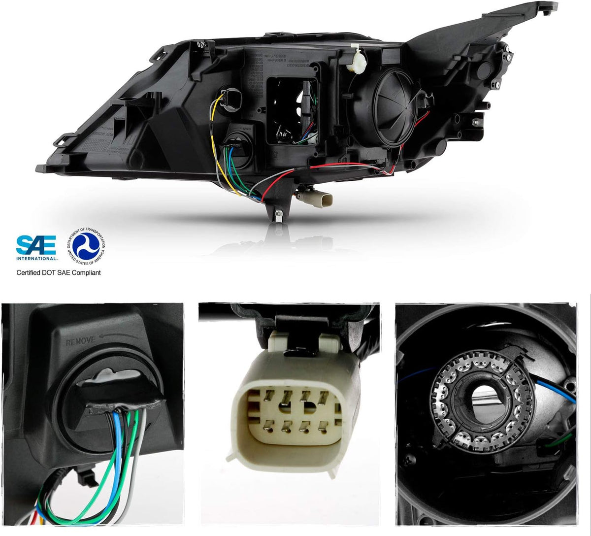 Projector Black Headlight Passenger Right S106