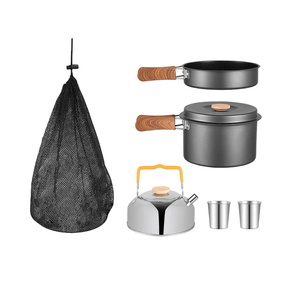 5 Pieces Camping Cookware Set with Carry Bag T459637
