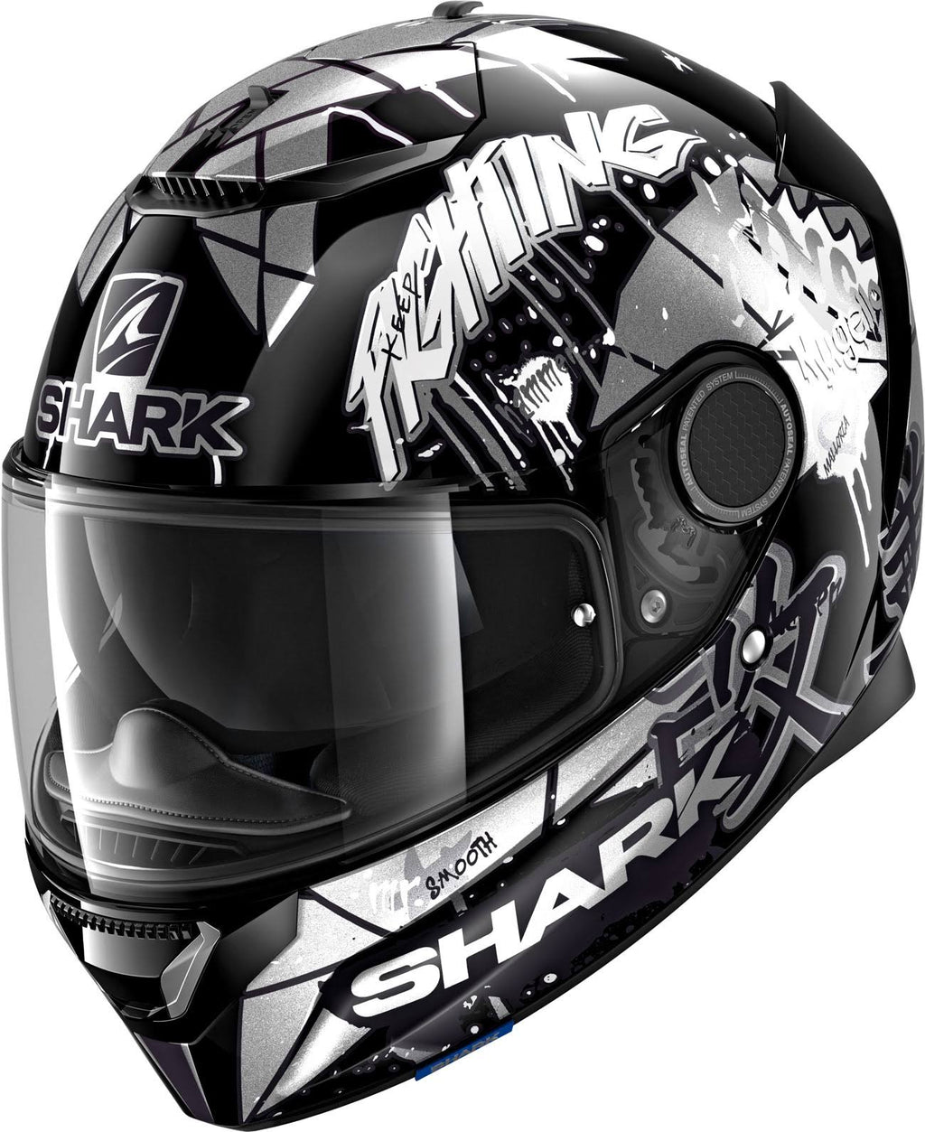 Black White Glitter M Motorcycle Helmet V29755