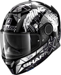 Black White Glitter M Motorcycle Helmet V29755