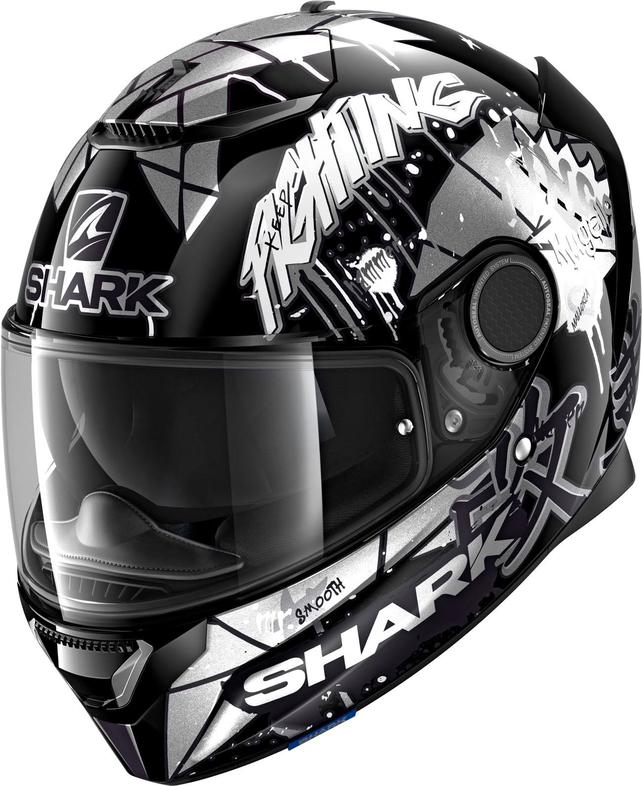 Black White Glitter M Motorcycle Helmet V29755
