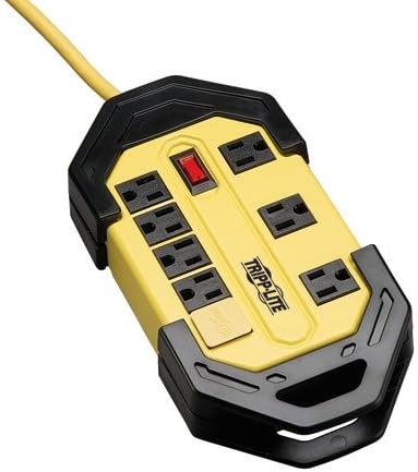 8 Outlet Power Strip with GFCI Plug, Black, Yellow, Pack of 2 A6684