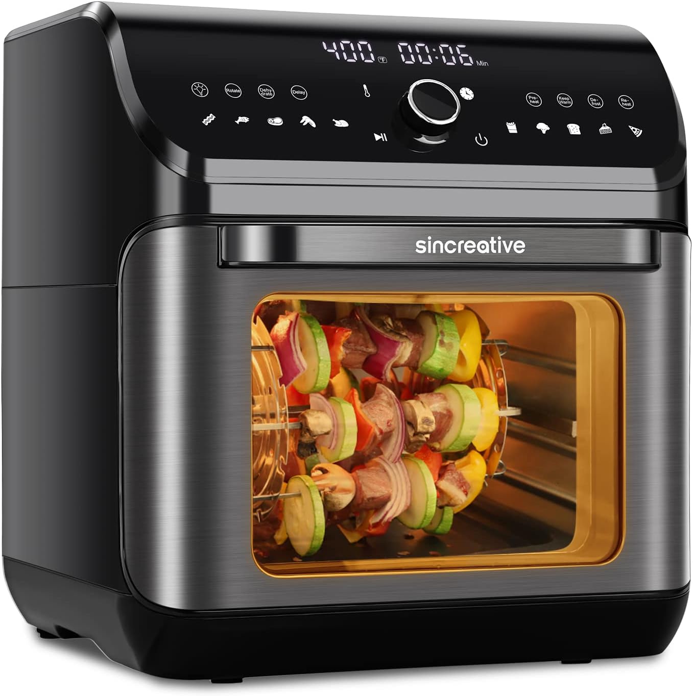 10.6 QT Black Stainless Steel 10-in-1 Air Fryer Toaster Oven with 7 Accessories L48476