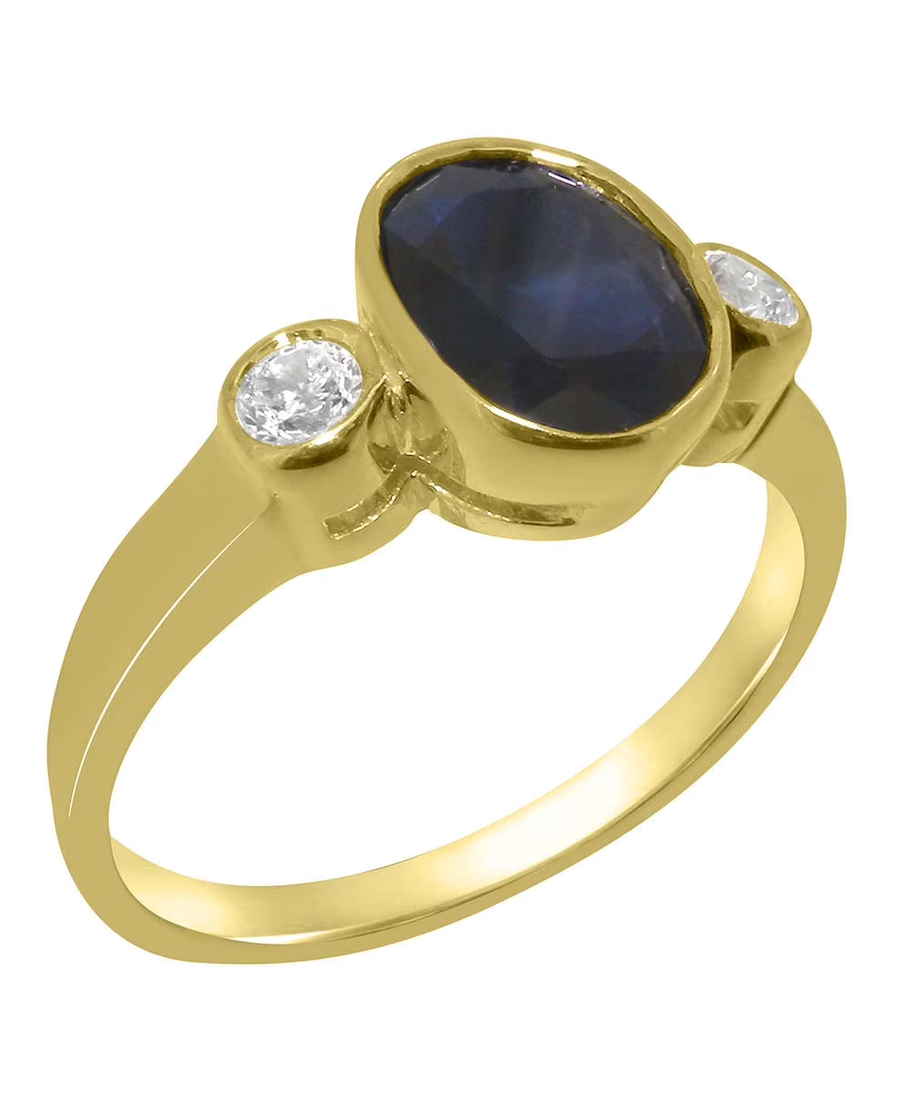 9k Yellow Gold Sapphire Diamond Ring M232231