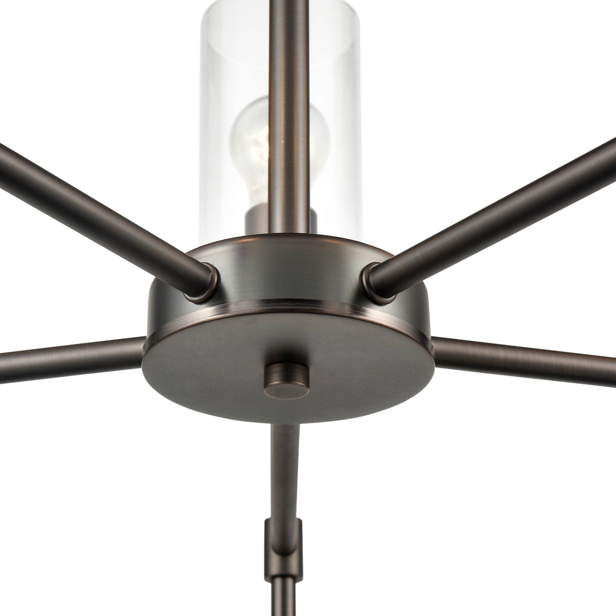 Satin Nickel 5-Light Chandelier Pendant with Clear Glass Shades G9973