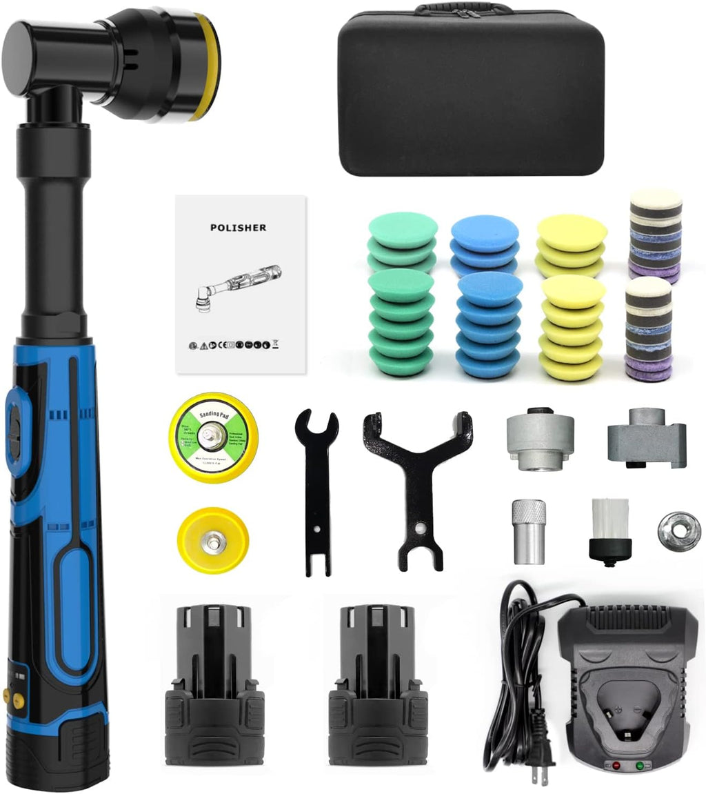 Mini Cordless Polisher, 5 Variable Speed 2500-6000RPM, 2 Batteries and 1 Battery Charger M178267