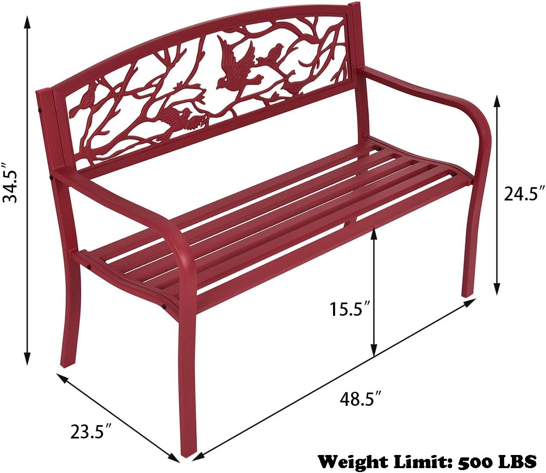 Red Cast Iron Porch Chair A160