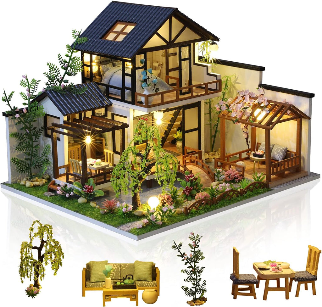 DIY Miniature Dollhouse Kit 1:24 Scale with Music and Dust Proof Q15427