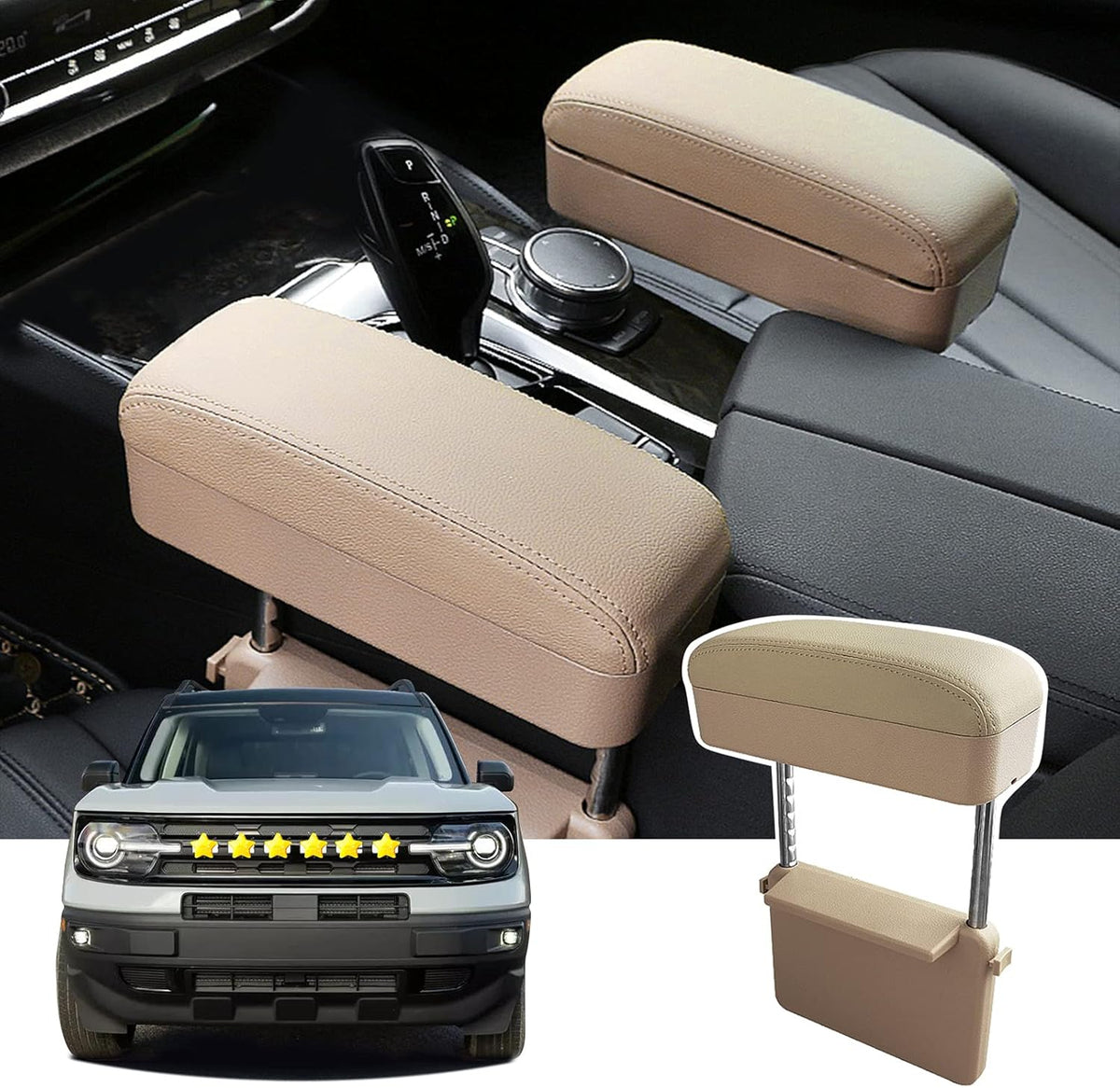 Brown Adjustable Height Armrest Pad Pack of 2 H50578