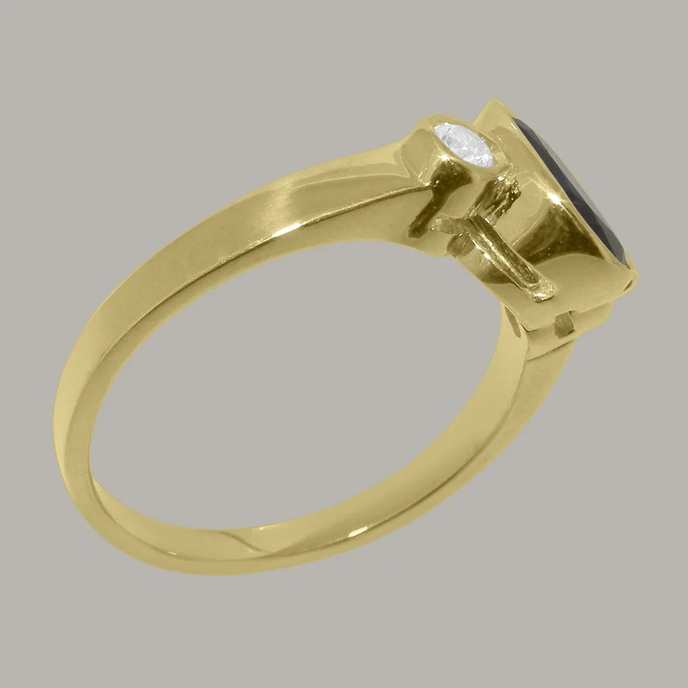 9k Yellow Gold Sapphire Diamond Ring M232231