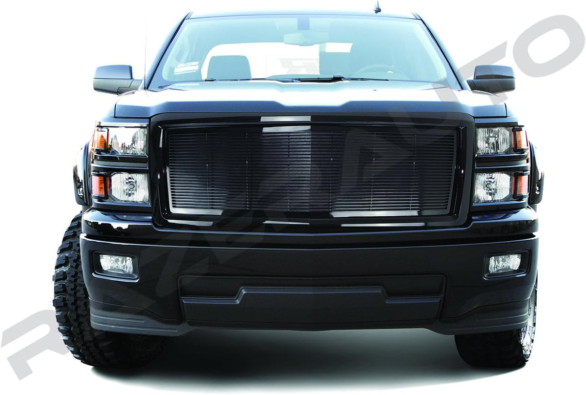 Auto Gloss Black Billet Grille Complete Factory Replacement Grille Shell I784408