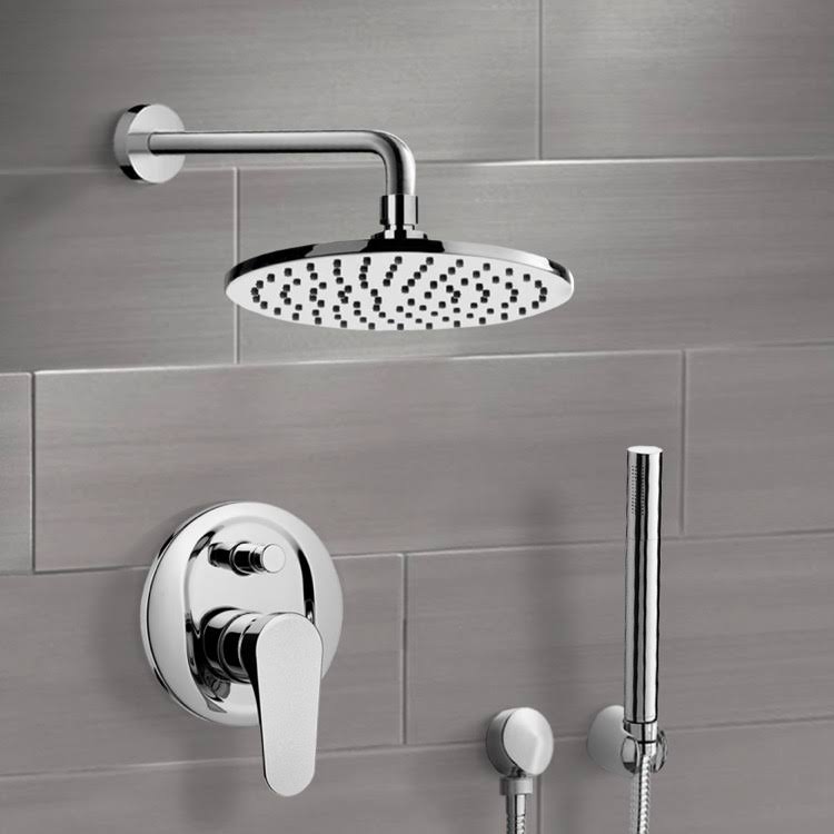 Shower Faucet Set with Handheld in Chrome or Satin Nickel Q881