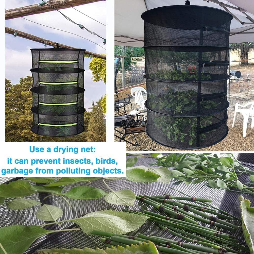 4-Layer Folding Nylon Mesh Drying Rack with Carrying Bag G96982