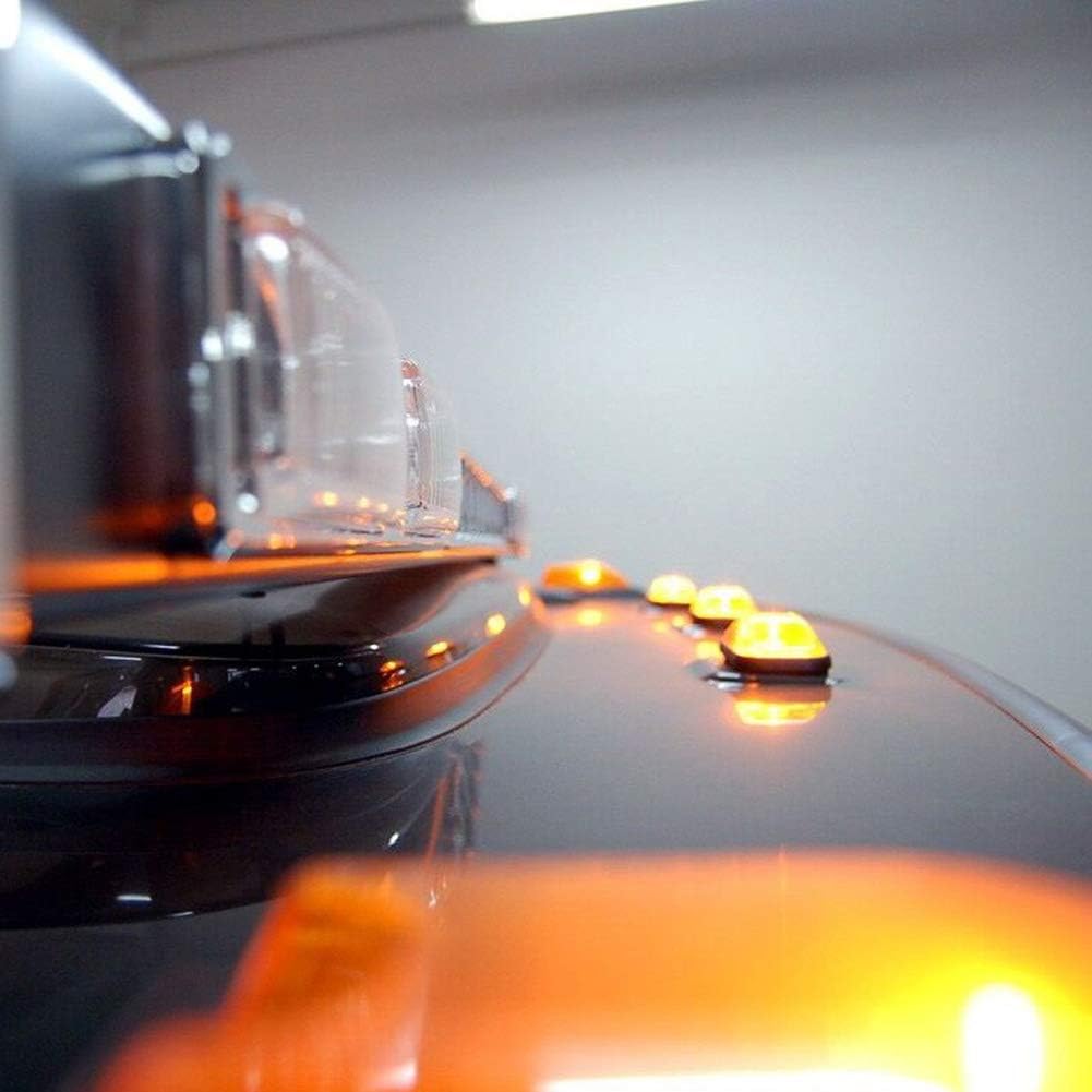 LED Cab Roof Smoke Lens Light Kit 10pcs For Hummer H2 SUT Dark Black Lens Amber/Red Led Light T93046