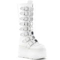 White Vegan Leather Boots Y7136