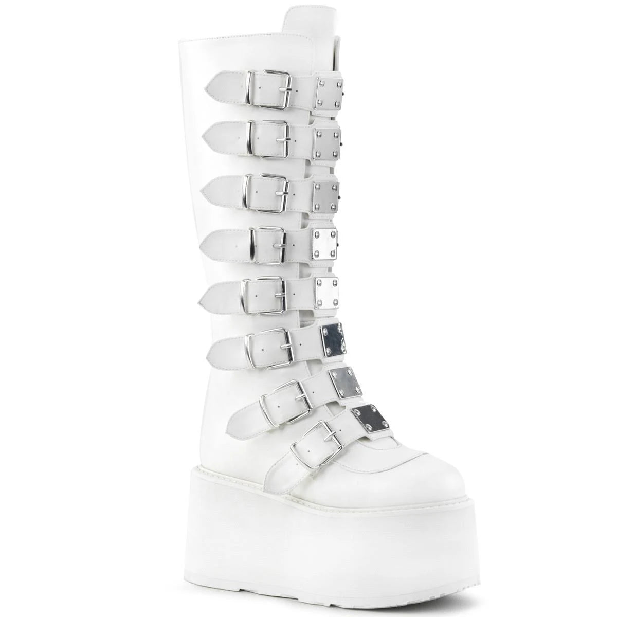 White Vegan Leather Boots Y7136