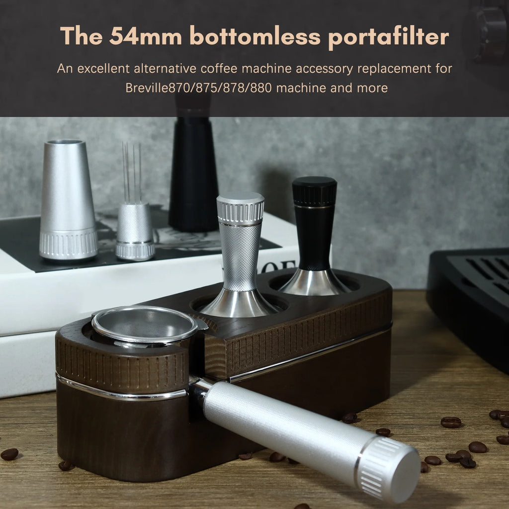 54mm Bottomless Portafilter for Coffee Machine, Stainless Steel Head H2532