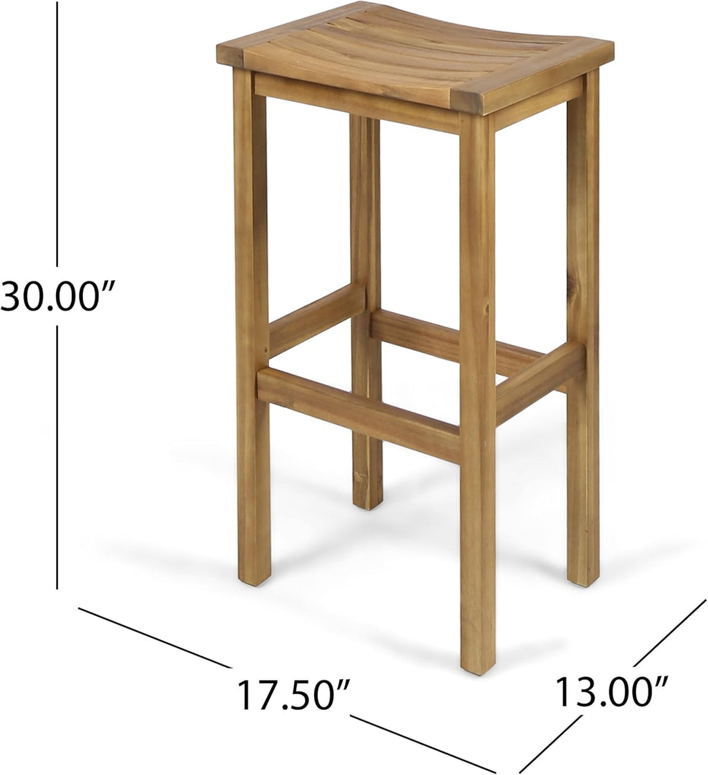2-Pcs Set Acacia Wood Barstools C8054
