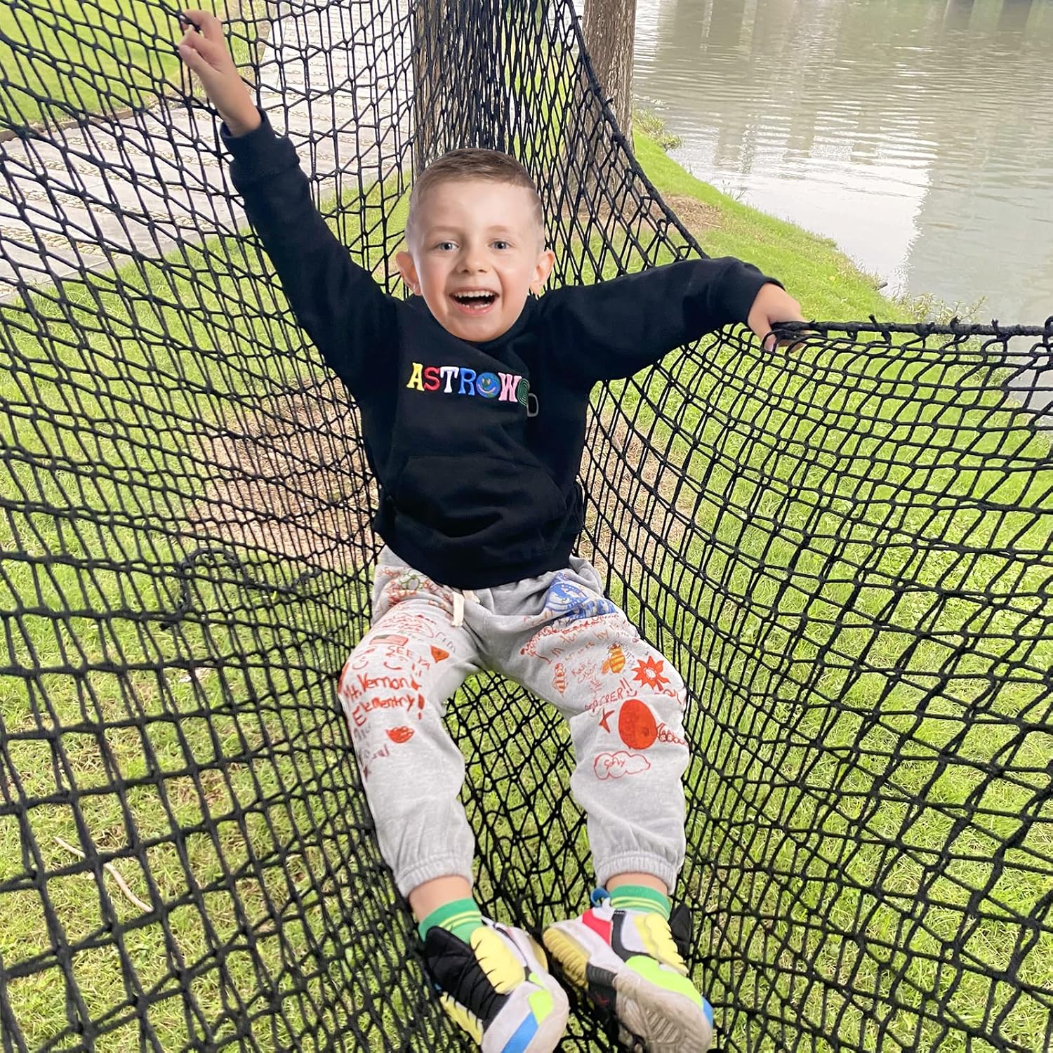 9.8X9.8 FT Kids Playground Net Heavy Duty Climbing Cargo Net I81773