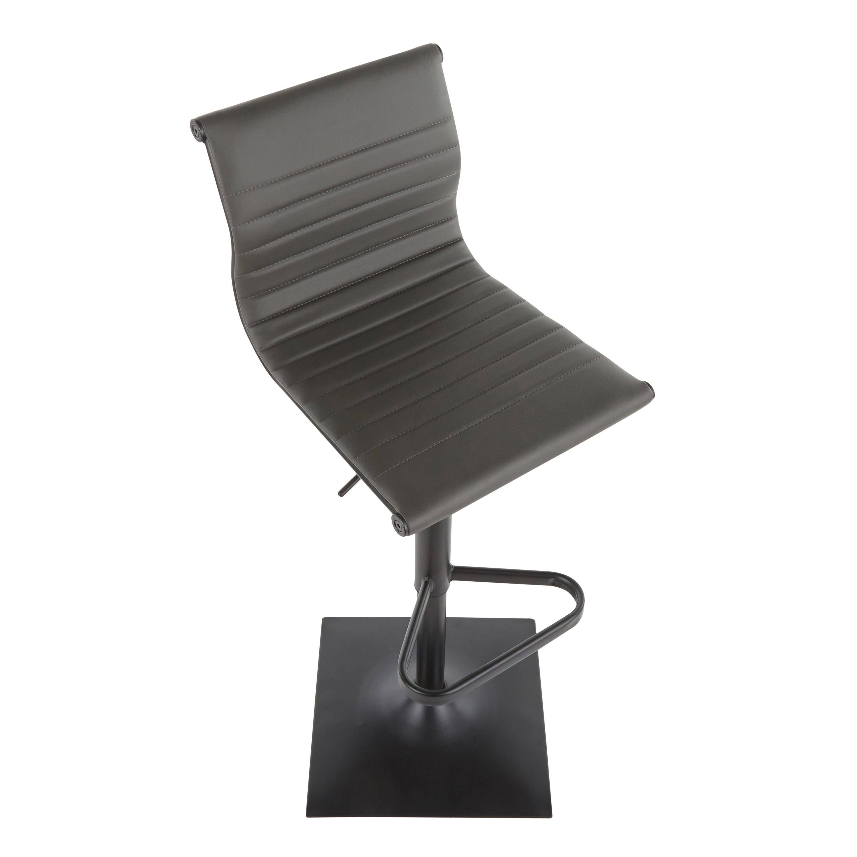 Black Metal Grey PU Barstool U660