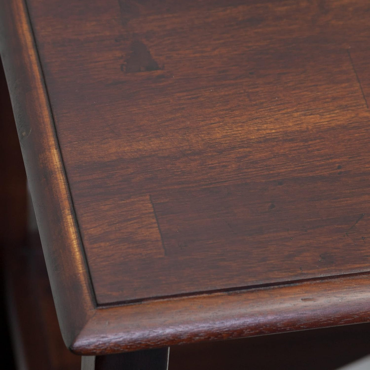 Brown Mahogany Acacia Wood Accent Table, Pack of 2 Q826