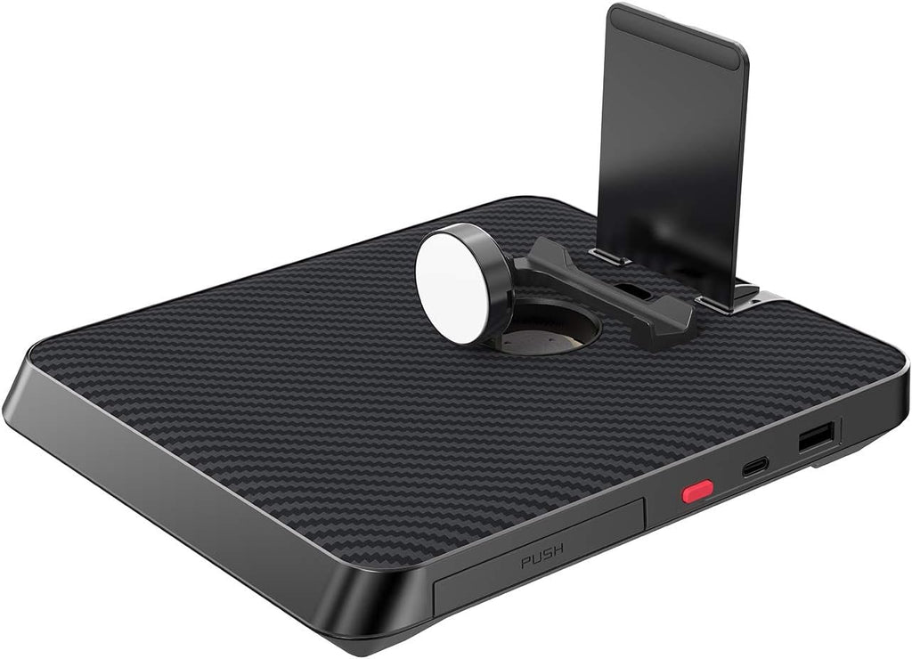 6-in-1 Wireless Charging Stand, Zinc Alloy and Grey Cloth, Grey Y5092