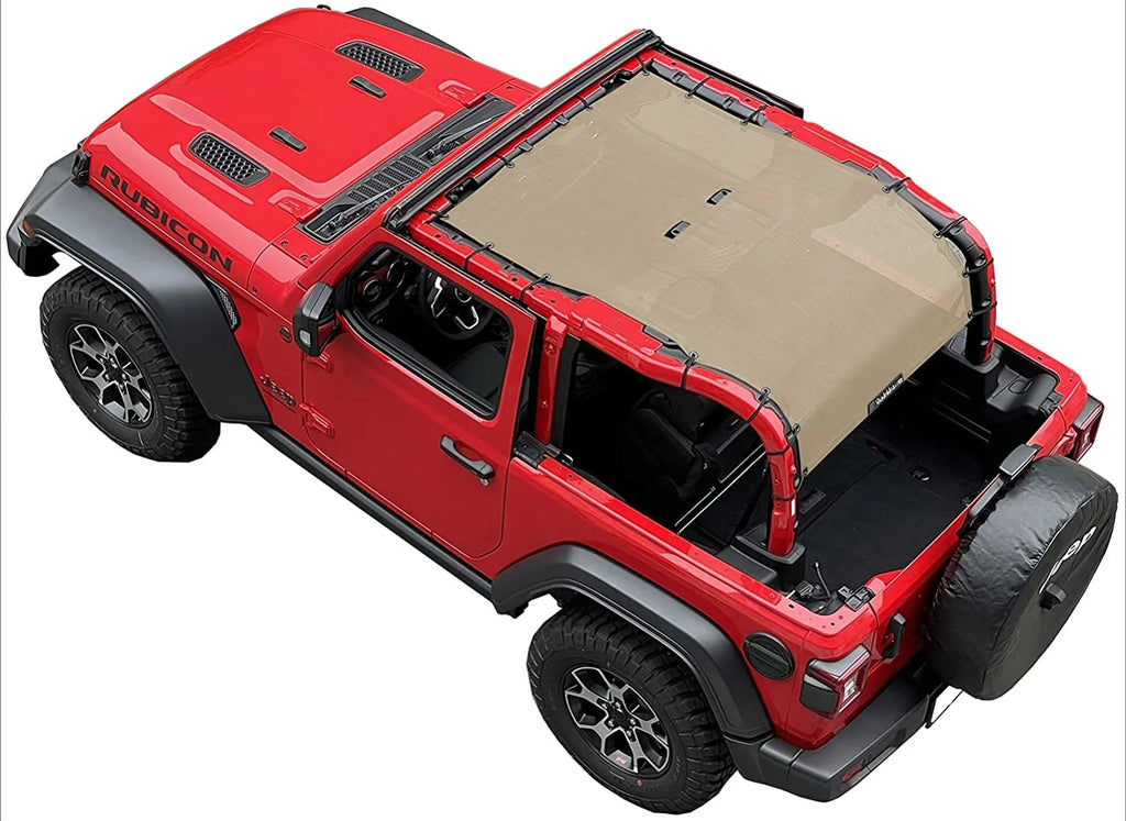 Tan Mesh Sun Shade for Jeep Wrangler JL 2 Door O455