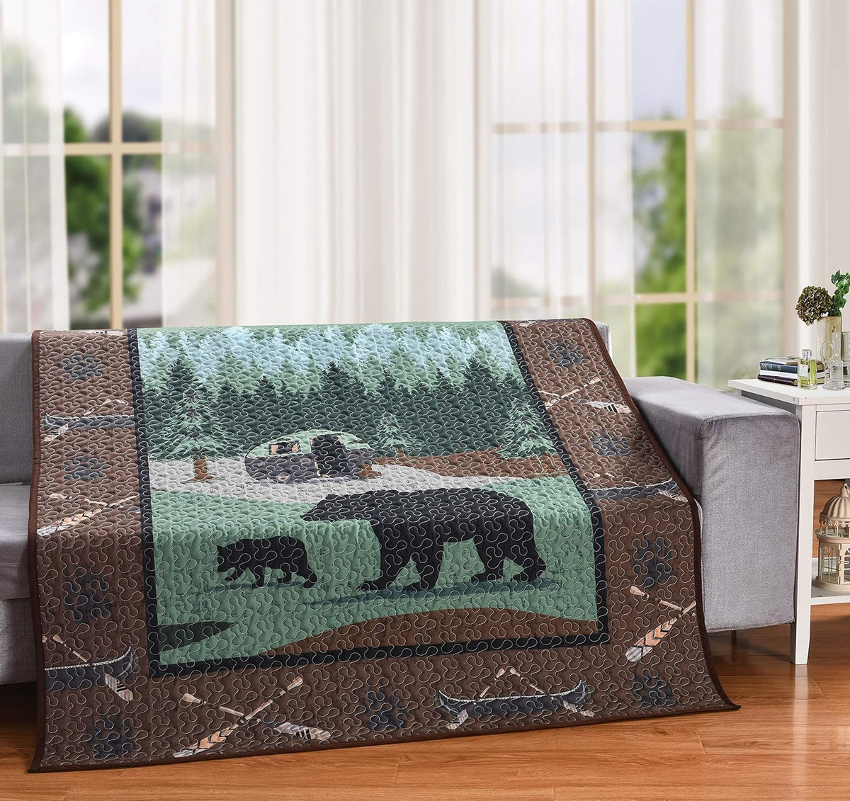 King Quilt Set 108 x 90 Rustic Bedding Set U954008