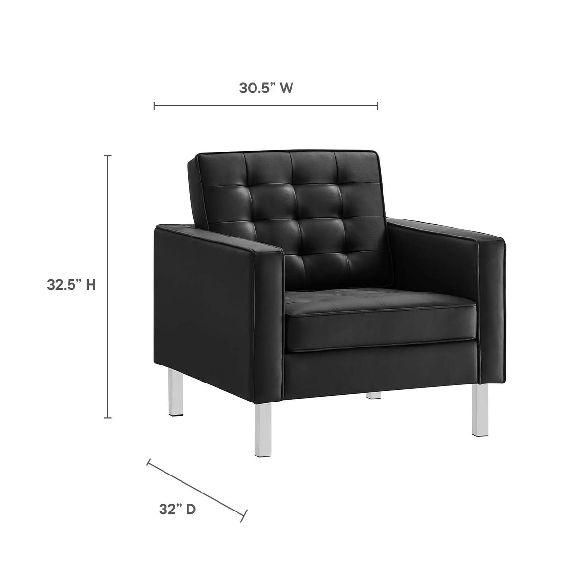 Set of 2 Tufted Vegan Leather Armchairs G5774