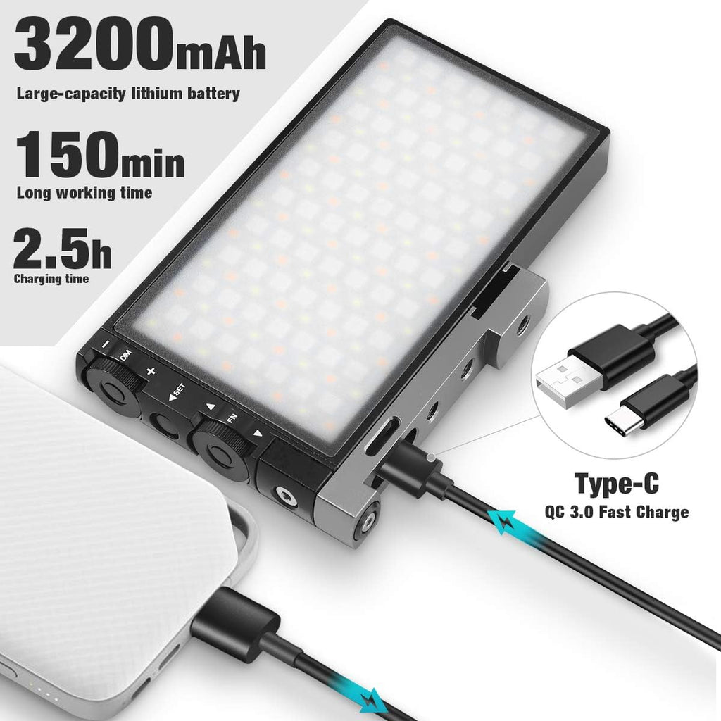 RGB Video Light with Rechargeable Battery LED Camera Light Panel W340081