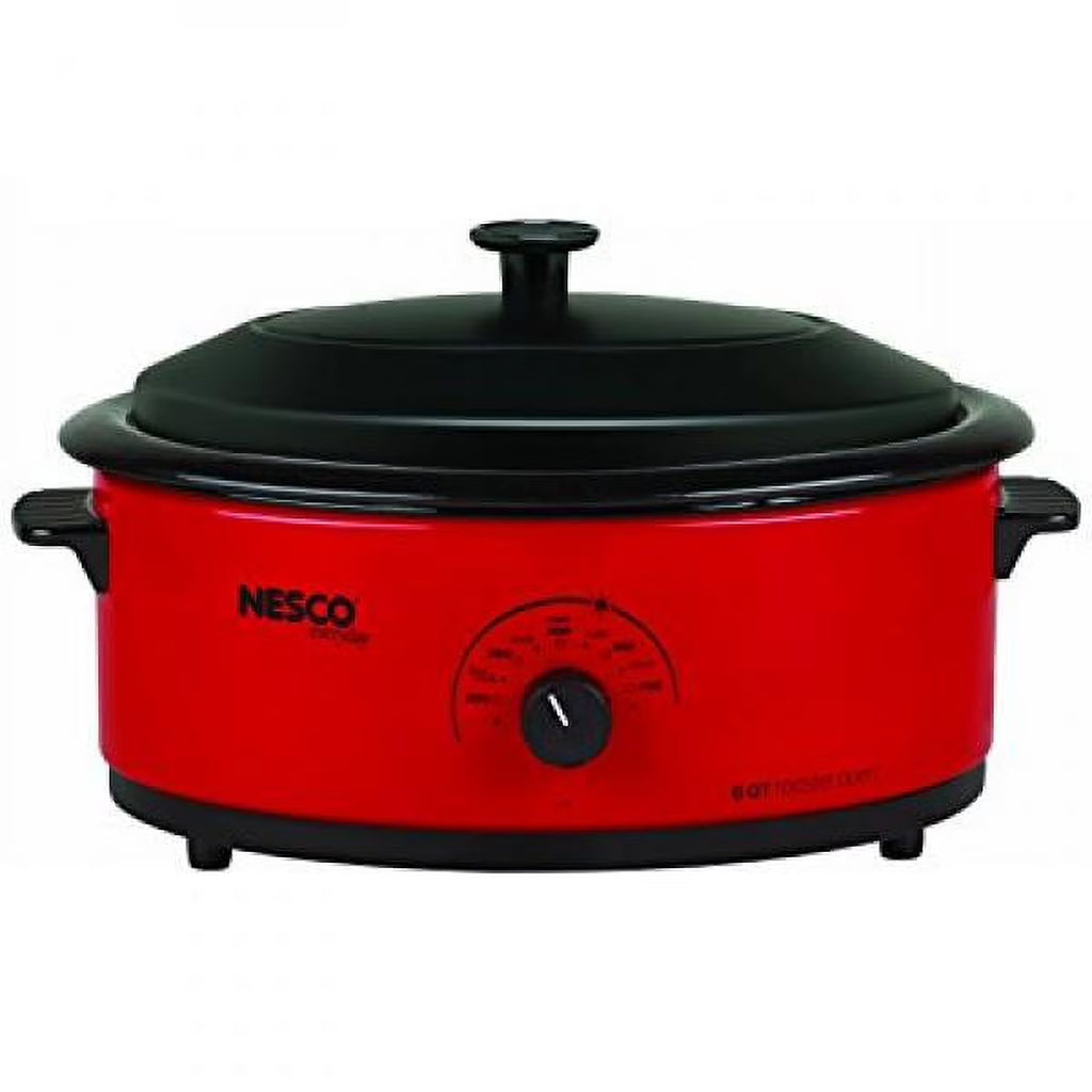Red 6-Quart Roaster Oven with Black Lid K9226