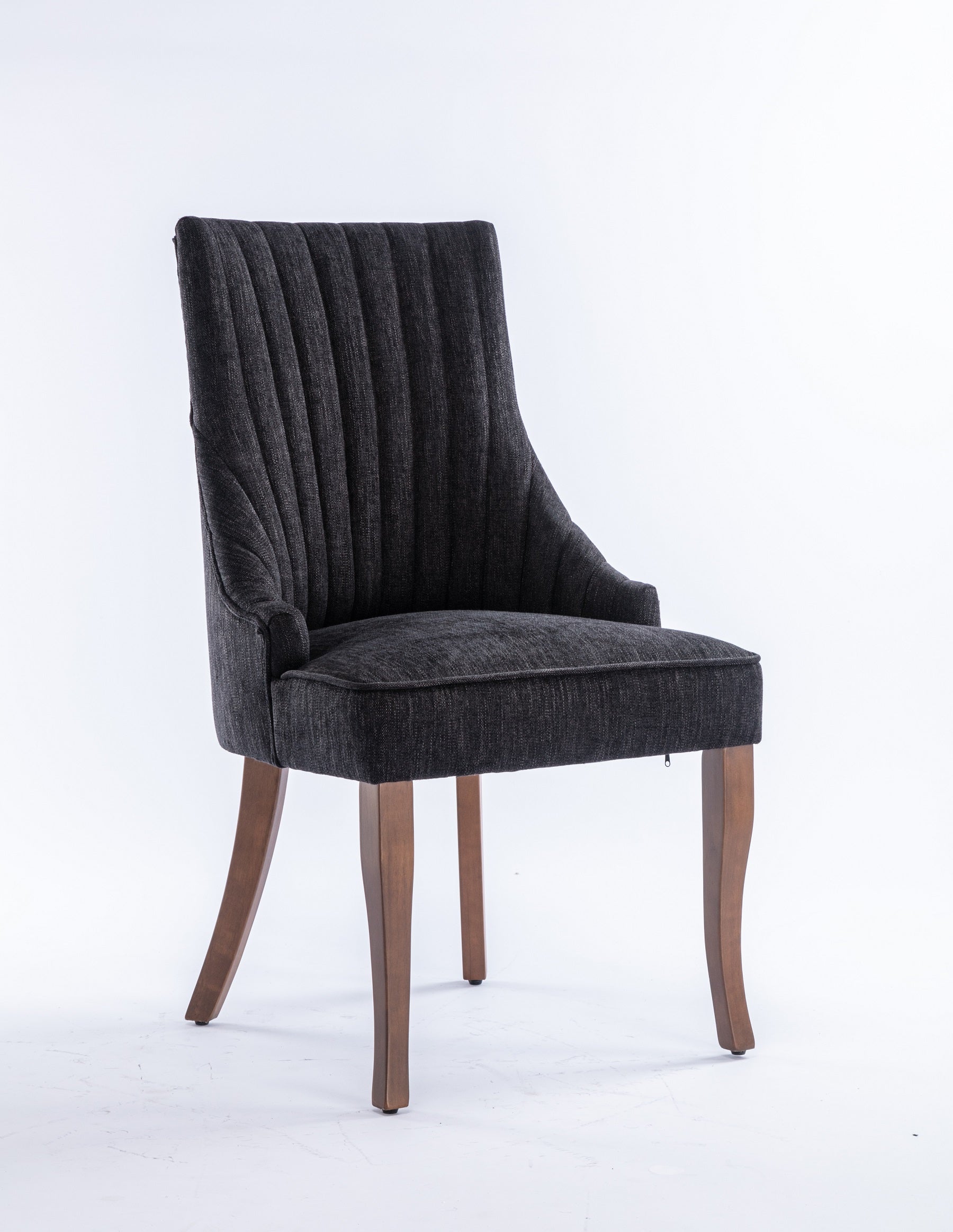 Set of 2 Tufted Linen Fabric Upholstered Dining Chairs E648583