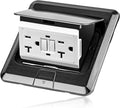 Pop Up Floor Electrical Outlet Stainless Steel Box Kit, 20A Tamper-Resistant Receptacle, Silver, Pack of 2 O677