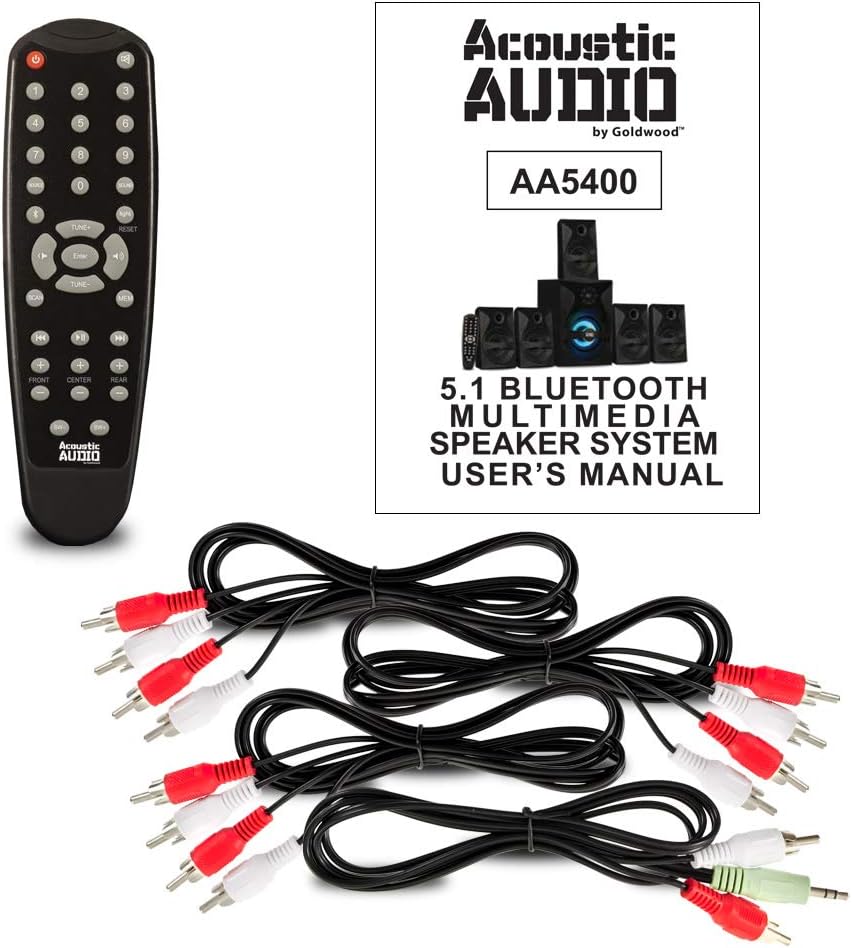 Bluetooth 5.1 Surround Sound Home Theater Speaker Set with LED Light Display, FM Tuner, USB and SD Card Inputs, Remote Control Z921758