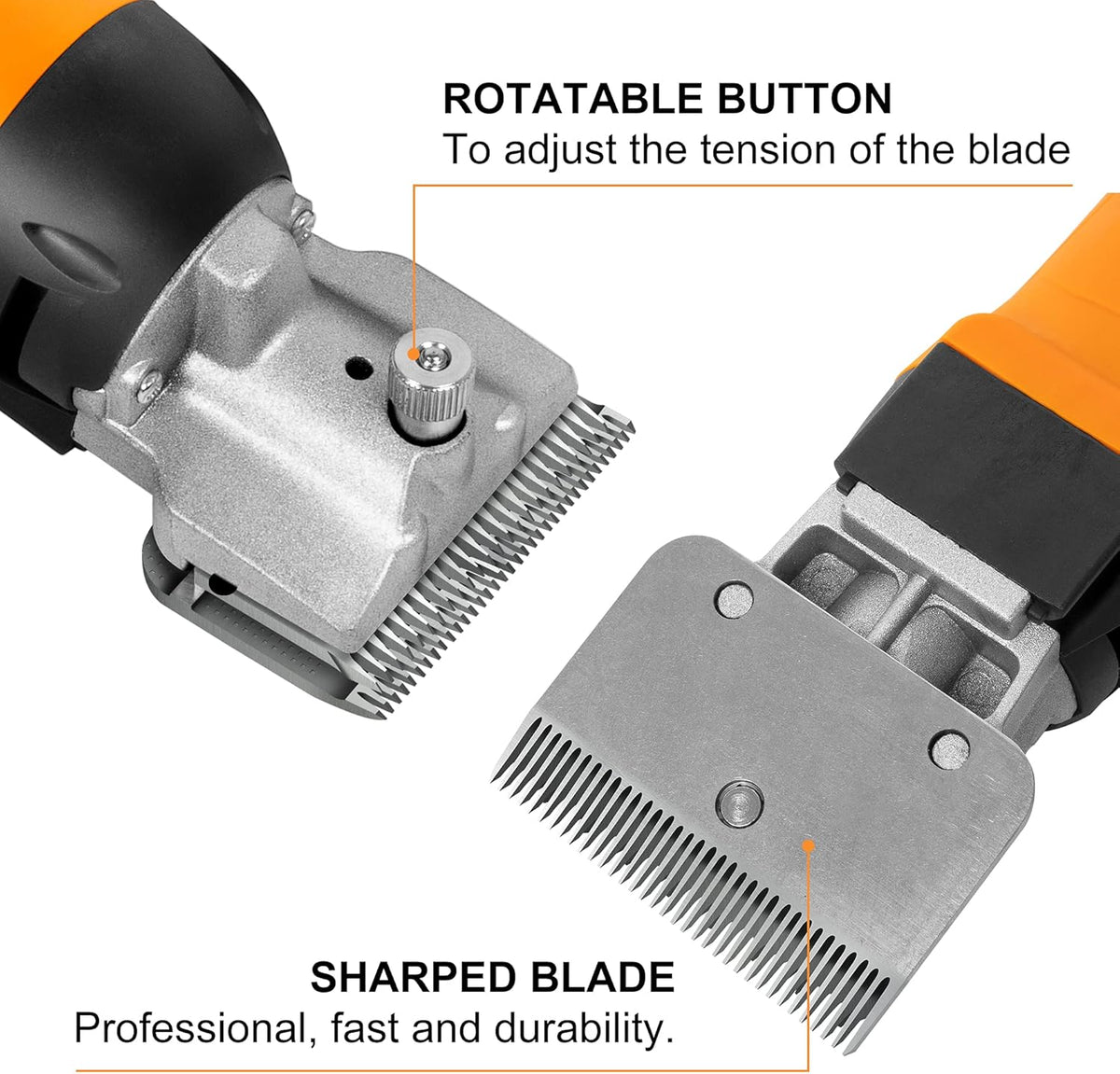 Horse Clipper Electric Animal Grooming Kit with A Pair of Gloves, 500W Horse Shears K62397